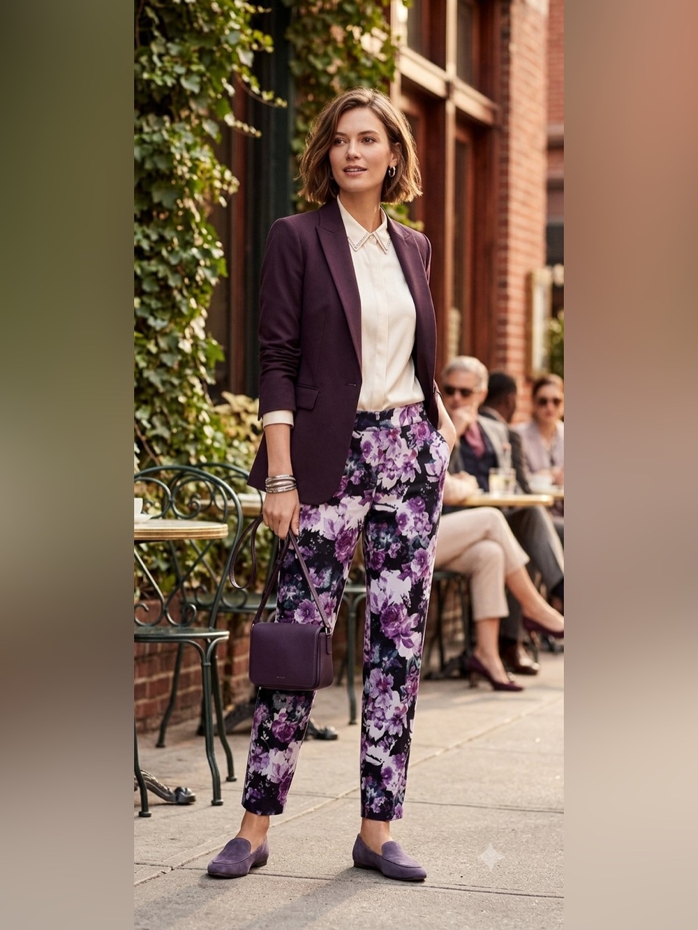 Nine West || Women's Crepe Casual Trouser Pants, Purple, Size 12